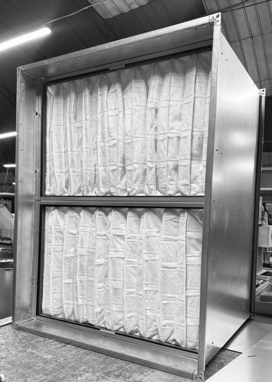 Taisnstūra filtru kārba ar filtru